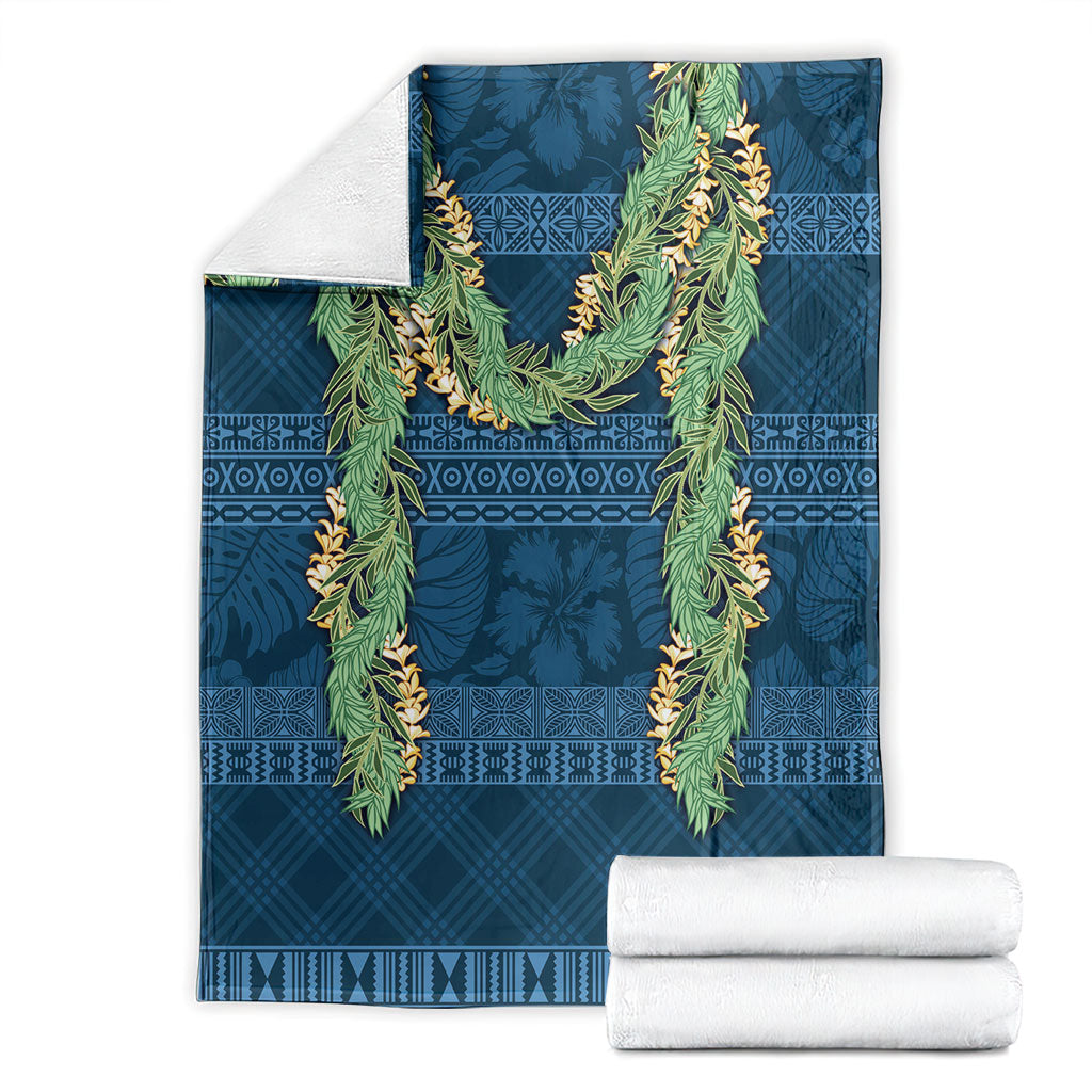 Hawai'i Paniolo Maile Twisted Lei Blanket Cobalt Blue LT7 - Polynesian Pride