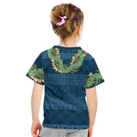 Hawai'i Paniolo Maile Twisted Lei Kid T Shirt Cobalt Blue LT7 - Polynesian Pride