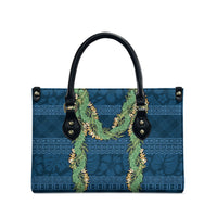 Hawai'i Paniolo Maile Twisted Lei Leather Bag Cobalt Blue LT7 - Polynesian Pride