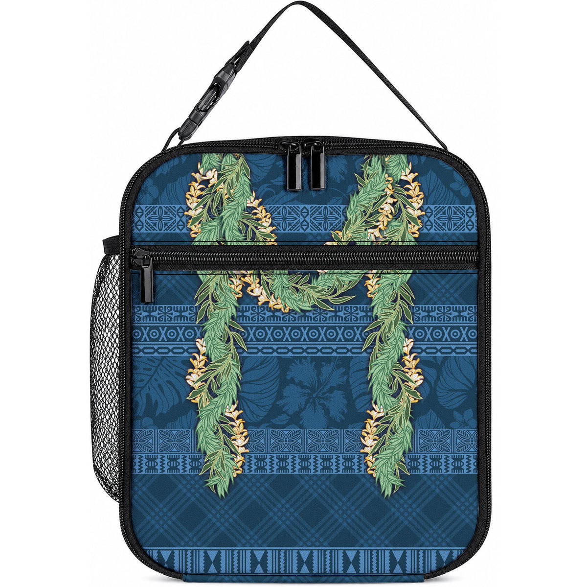 Hawai'i Paniolo Maile Twisted Lei Lunch Bag Cobalt Blue LT7 10.2 × 8.3 × 4.3 inch Cobalt Blue - Polynesian Pride
