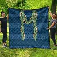 Hawai'i Paniolo Maile Twisted Lei Quilt Cobalt Blue LT7 - Polynesian Pride