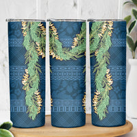 Hawai'i Paniolo Maile Twisted Lei Skinny Tumbler Cobalt Blue LT7 - Polynesian Pride