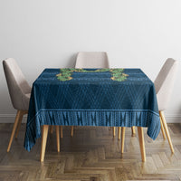 Hawai'i Paniolo Maile Twisted Lei Tablecloth Cobalt Blue LT7 - Polynesian Pride