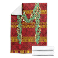 Hawai'i Paniolo Maile Twisted Lei Blanket Hilo Royal Red LT7 - Polynesian Pride