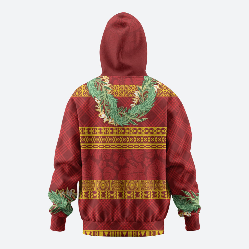 Hawai'i Paniolo Maile Twisted Lei Hoodie Hilo Royal Red LT7 - Polynesian Pride
