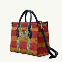 Hawai'i Paniolo Maile Twisted Lei Leather Bag Hilo Royal Red LT7 Red - Polynesian Pride