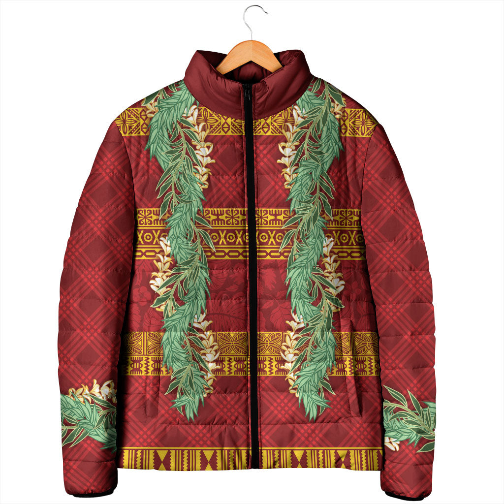 Hawai'i Paniolo Maile Twisted Lei Padded Jacket Hilo Royal Red LT7 - Polynesian Pride