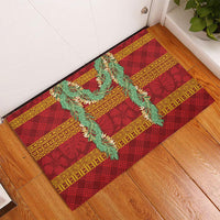 Hawai'i Paniolo Maile Twisted Lei Rubber Doormat Hilo Royal Red LT7 - Polynesian Pride