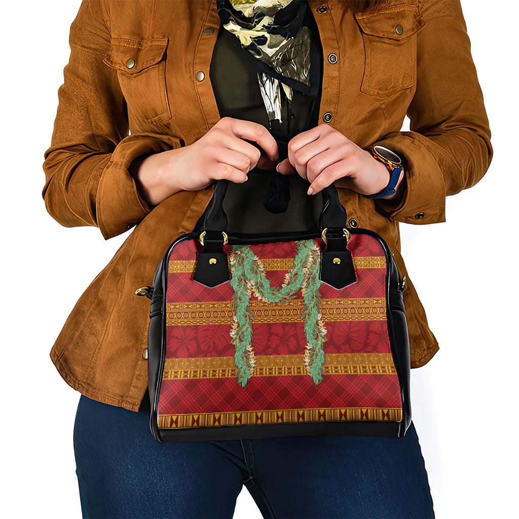 Hawai'i Paniolo Maile Twisted Lei Shoulder Handbag Hilo Royal Red LT7 - Polynesian Pride