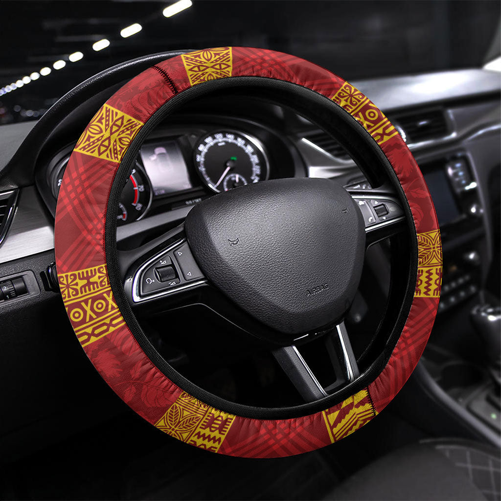 Hawai'i Paniolo Maile Twisted Lei Steering Wheel Cover Hilo Royal Red