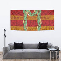 Hawai'i Paniolo Maile Twisted Lei Tapestry Hilo Royal Red LT7 - Polynesian Pride