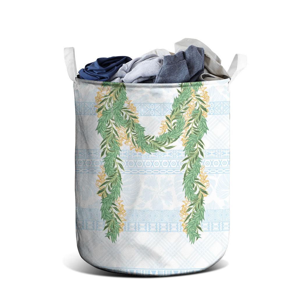Hawai'i Paniolo Maile Twisted Lei Laundry Basket Winter White LT7 - Polynesian Pride