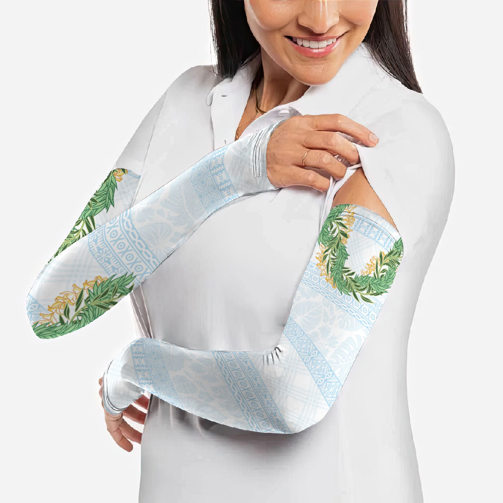 Hawai'i Paniolo Maile Twisted Lei Arm Sleeves Winter White LT7 - Polynesian Pride