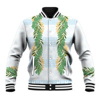 Hawai'i Paniolo Maile Twisted Lei Baseball Jacket Winter White LT7 Unisex White - Polynesian Pride
