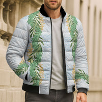 Hawai'i Paniolo Maile Twisted Lei Bomber Puffer Jacket Winter White LT7 - Polynesian Pride