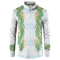 Hawai'i Paniolo Maile Twisted Lei Button Sweatshirt Winter White LT7 White - Polynesian Pride