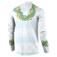 Hawai'i Paniolo Maile Twisted Lei Button Sweatshirt Winter White LT7 - Polynesian Pride