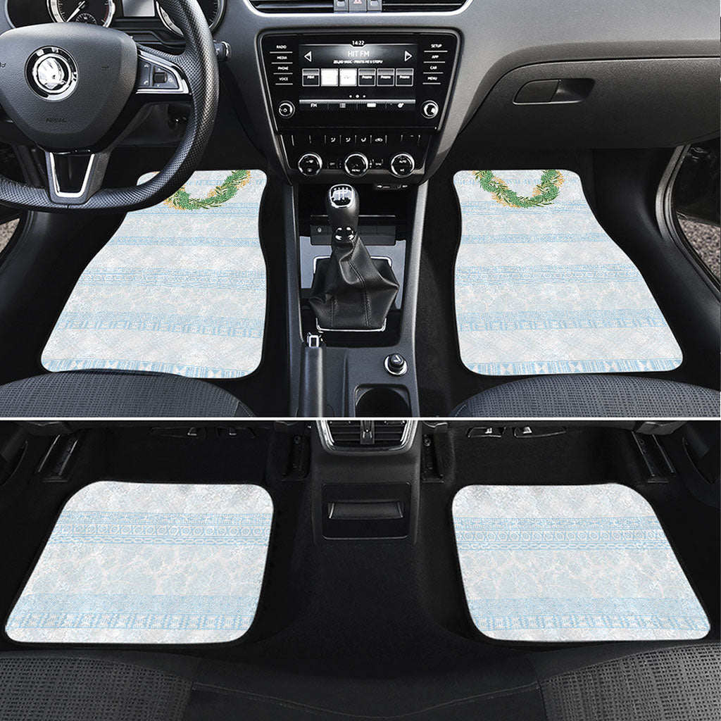 Hawai'i Paniolo Maile Twisted Lei Car Mats Winter White LT7 Set 4pcs White - Polynesian Pride