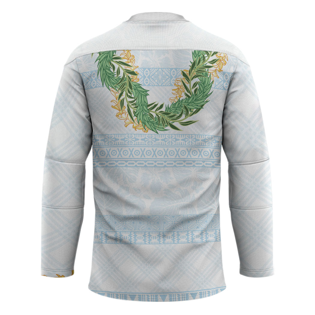 Hawai'i Paniolo Maile Twisted Lei Hockey Jersey Winter White LT7 - Polynesian Pride