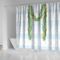 Hawai'i Paniolo Maile Twisted Lei Shower Curtain Winter White LT7 - Polynesian Pride