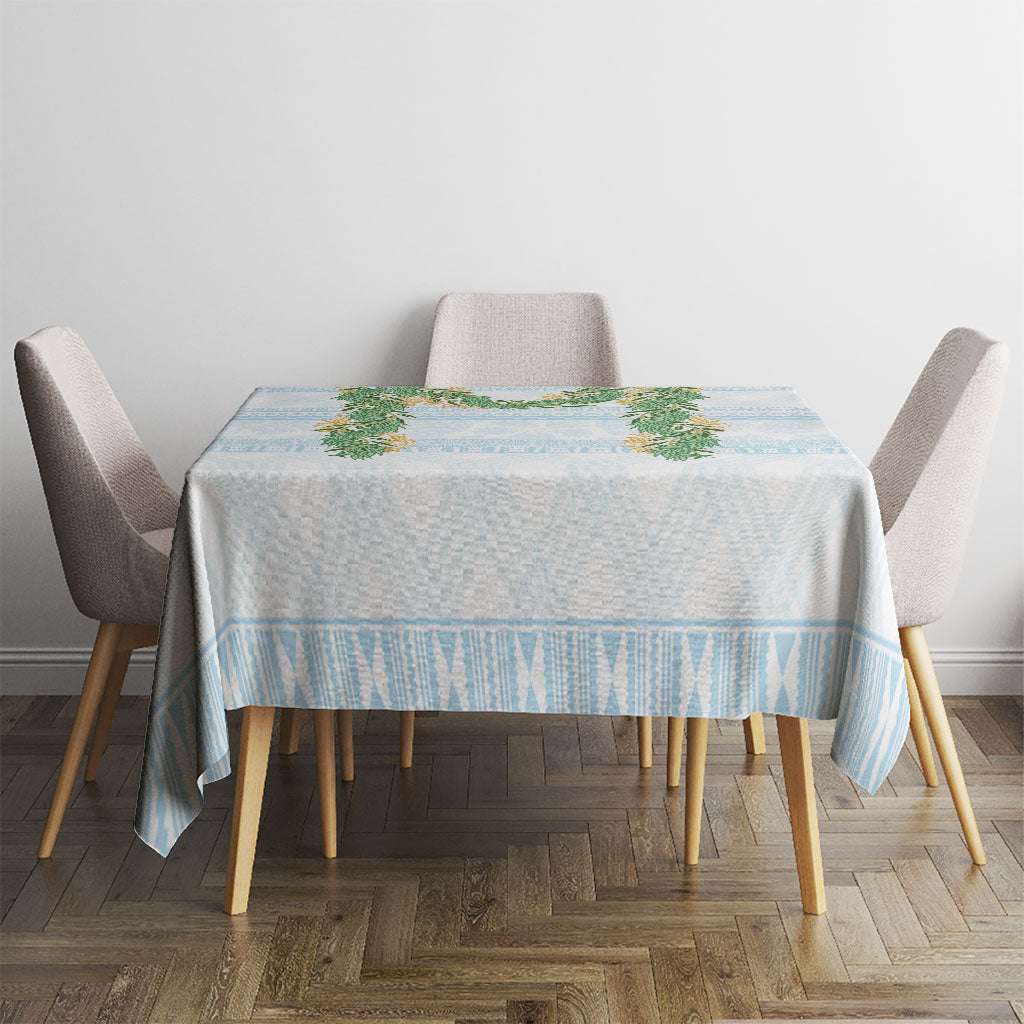 Hawai'i Paniolo Maile Twisted Lei Tablecloth Winter White LT7 - Polynesian Pride