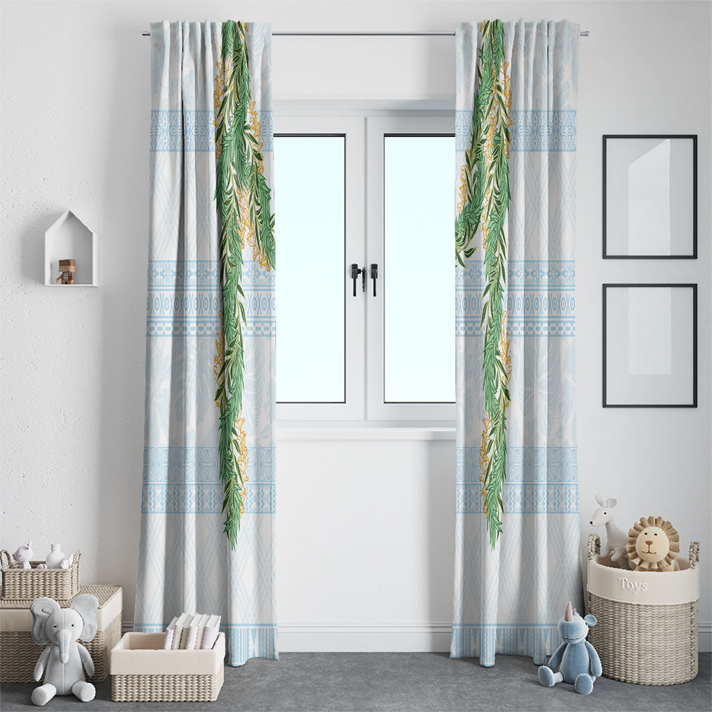 Hawai'i Paniolo Maile Twisted Lei Window Curtain Winter White LT7 - Polynesian Pride