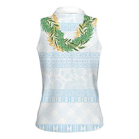 Hawai'i Paniolo Maile Twisted Lei Women Sleeveless Polo Shirt Winter White LT7 - Polynesian Pride