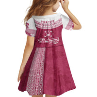 Personalised Fiji Adi Cakobau School Family Matching Off Shoulder Short Dress and Hawaiian Shirt ACS Old Girls Lotus Mix Masi LT7 - Polynesian Pride