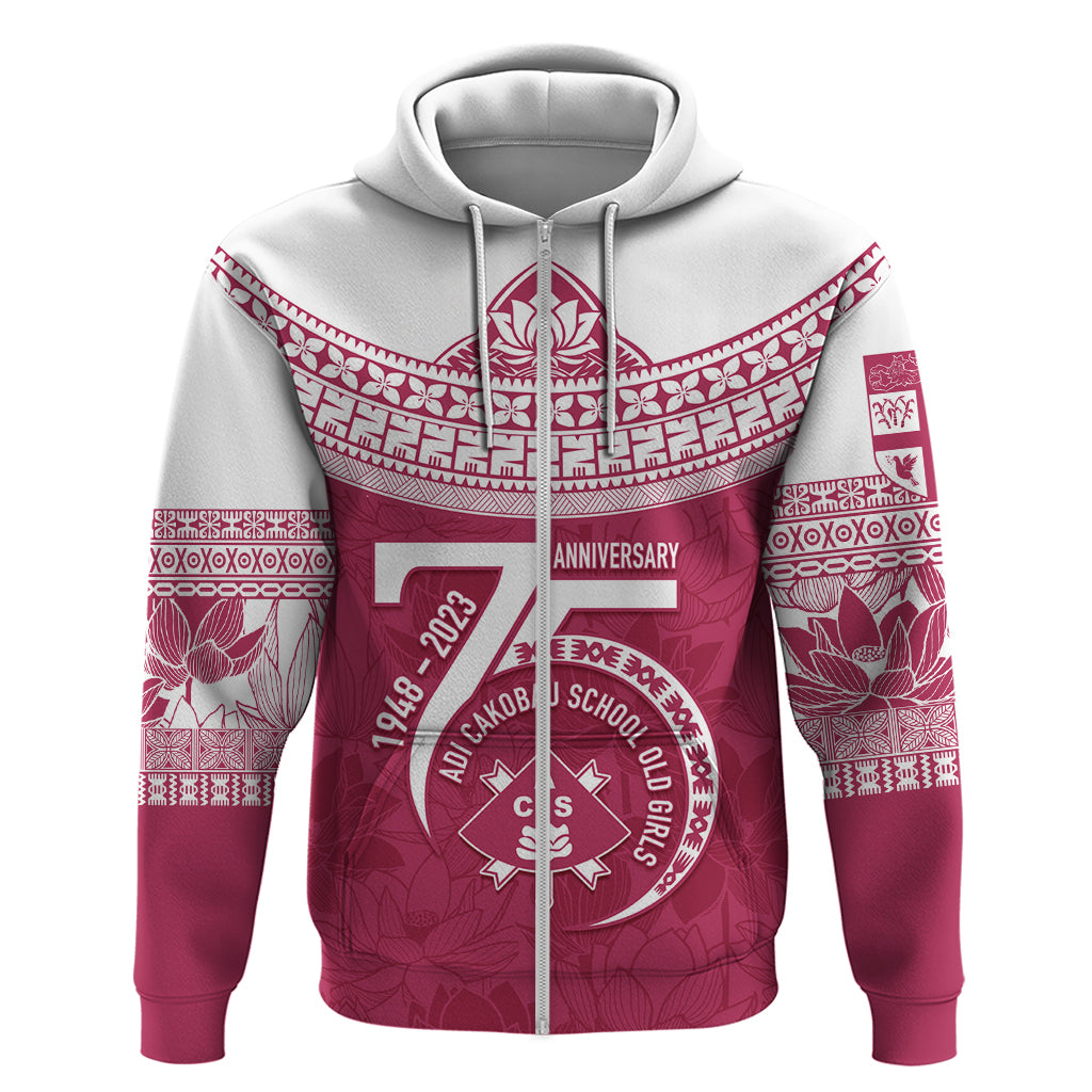 Personalised Fiji Adi Cakobau School Hoodie ACS Old Girls Lotus Mix Masi LT7 - Polynesian Pride