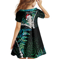 New Zealand Personalised Family Matching Puletasi and Hawaiian Shirt Meri Kirihimete Kowhaiwhai Mix Paua Shell - Emerald LT7 - Polynesian Pride