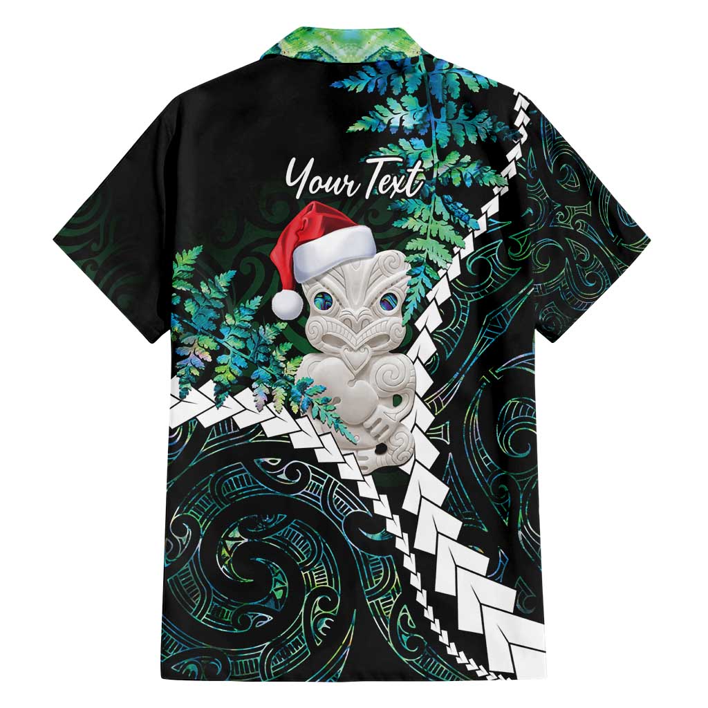 New Zealand Personalised Family Matching Summer Maxi Dress and Hawaiian Shirt Meri Kirihimete Kowhaiwhai Mix Paua Shell - Emerald LT7 - Polynesian Pride