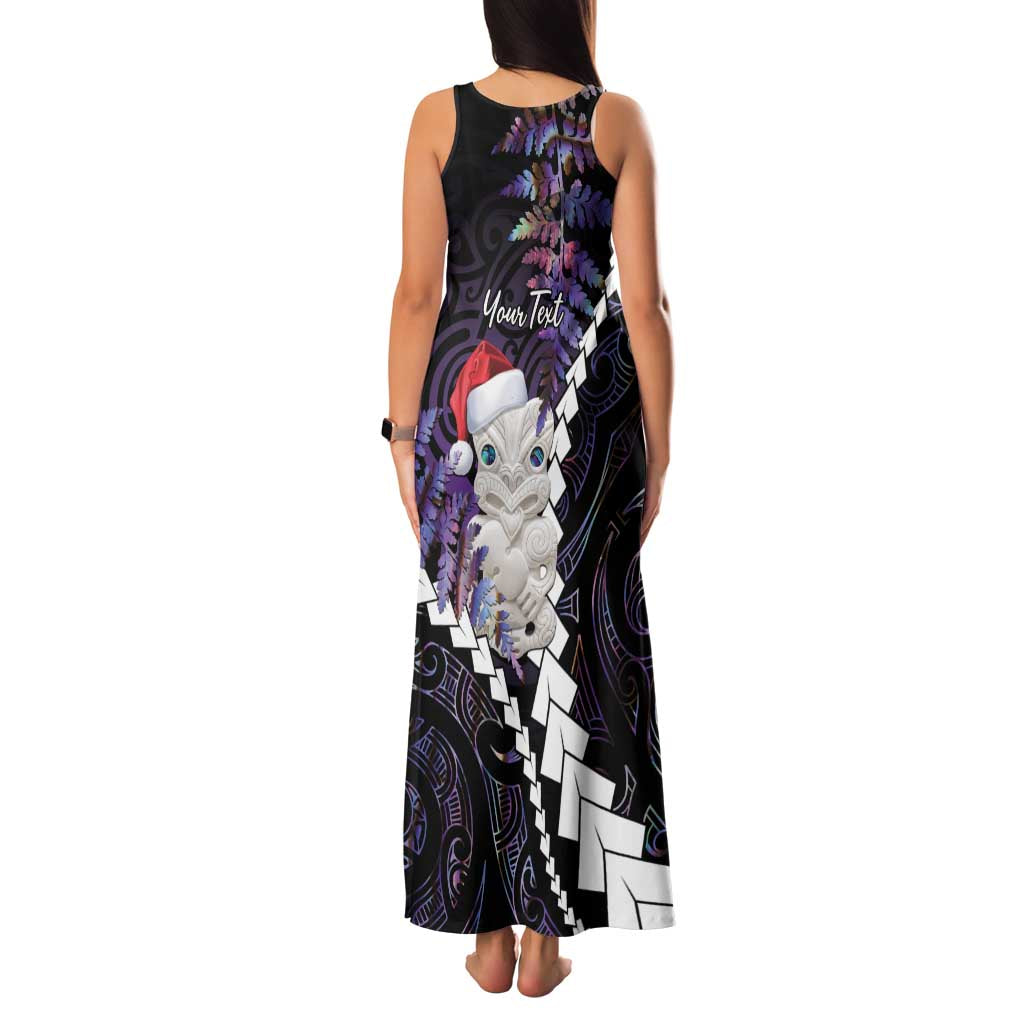 New Zealand Personalised Family Matching Tank Maxi Dress and Hawaiian Shirt Meri Kirihimete Kowhaiwhai Mix Paua Shell - Amethys LT7 - Polynesian Pride