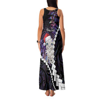New Zealand Personalised Family Matching Tank Maxi Dress and Hawaiian Shirt Meri Kirihimete Kowhaiwhai Mix Paua Shell - Amethys LT7 - Polynesian Pride