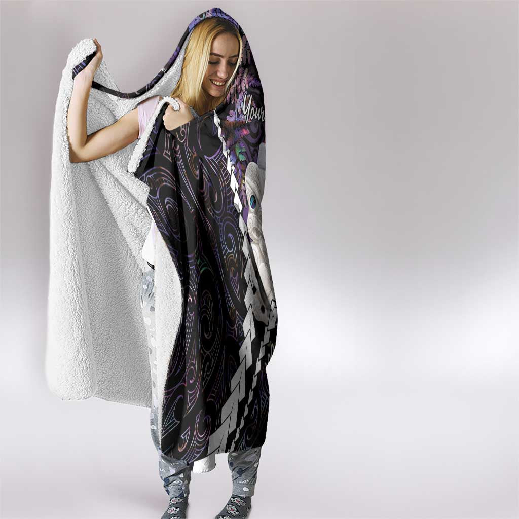 New Zealand Personalised Hooded Blanket Meri Kirihimete Kowhaiwhai Mix Paua Shell - Amethys