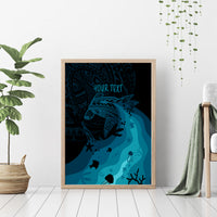 Polynesian Shark Canvas Wall Art Under The Waves LT7 - Polynesian Pride