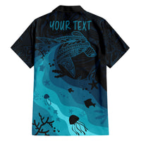 Polynesian Shark Family Matching Short Sleeve Bodycon Dress and Hawaiian Shirt Under The Waves LT7 - Polynesian Pride