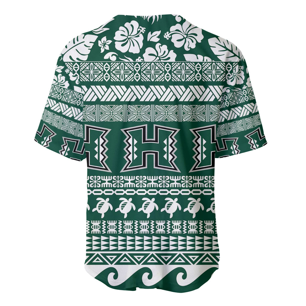 Hawaii Rainbow Warriors Christmas Baseball Jersey Kakau Motifs LT7 - Polynesian Pride
