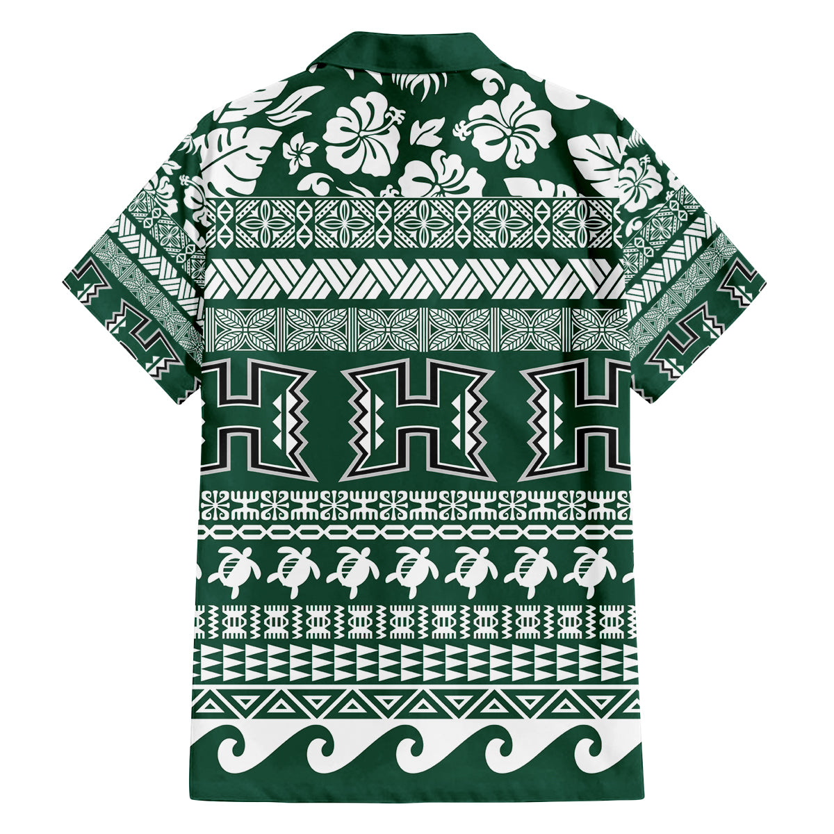 Hawaii Rainbow Warriors Christmas Family Matching Off Shoulder Short Dress and Hawaiian Shirt Kakau Motifs LT7 - Polynesian Pride