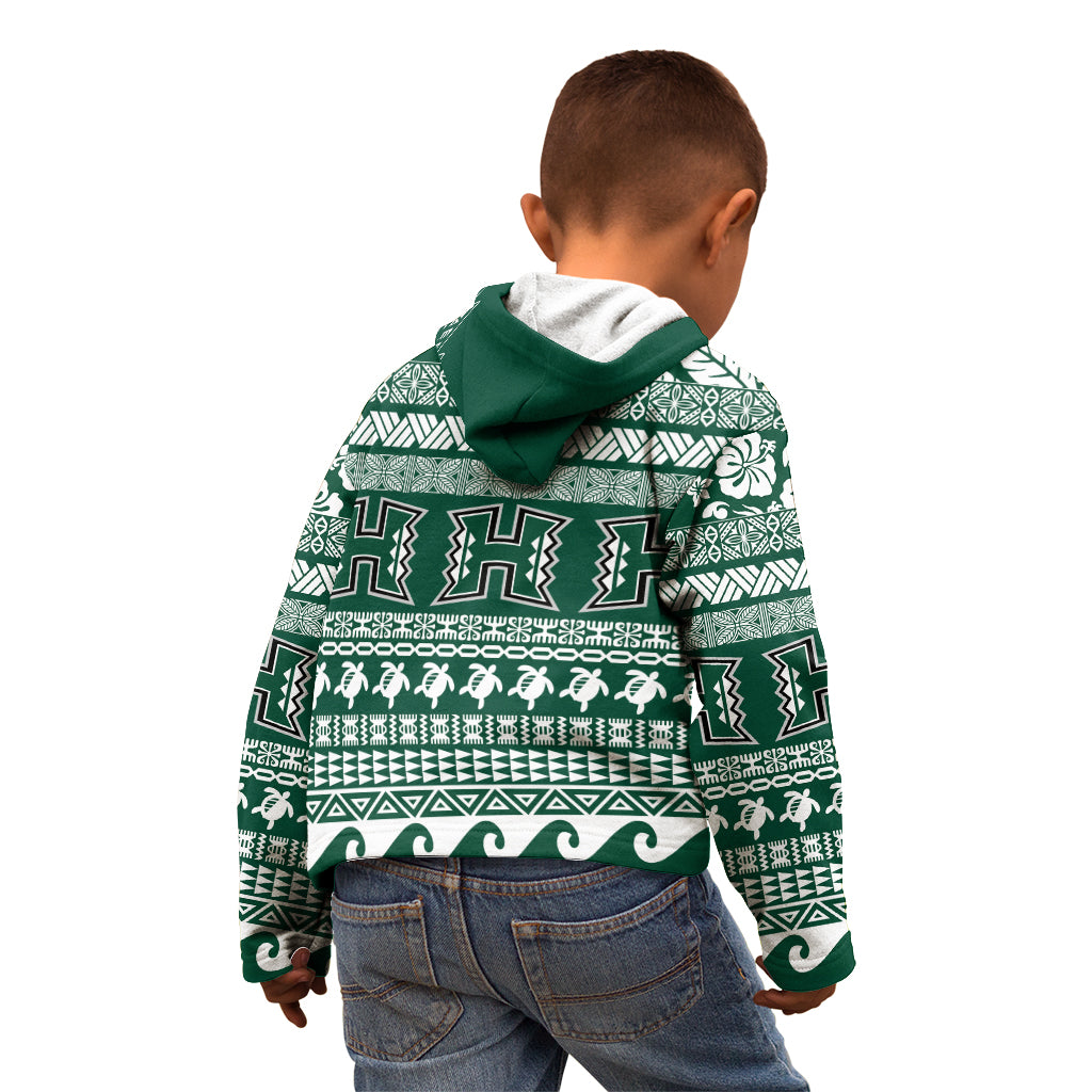 Hawaii Rainbow Warriors Christmas Kid Hoodie Kakau Motifs LT7 - Polynesian Pride