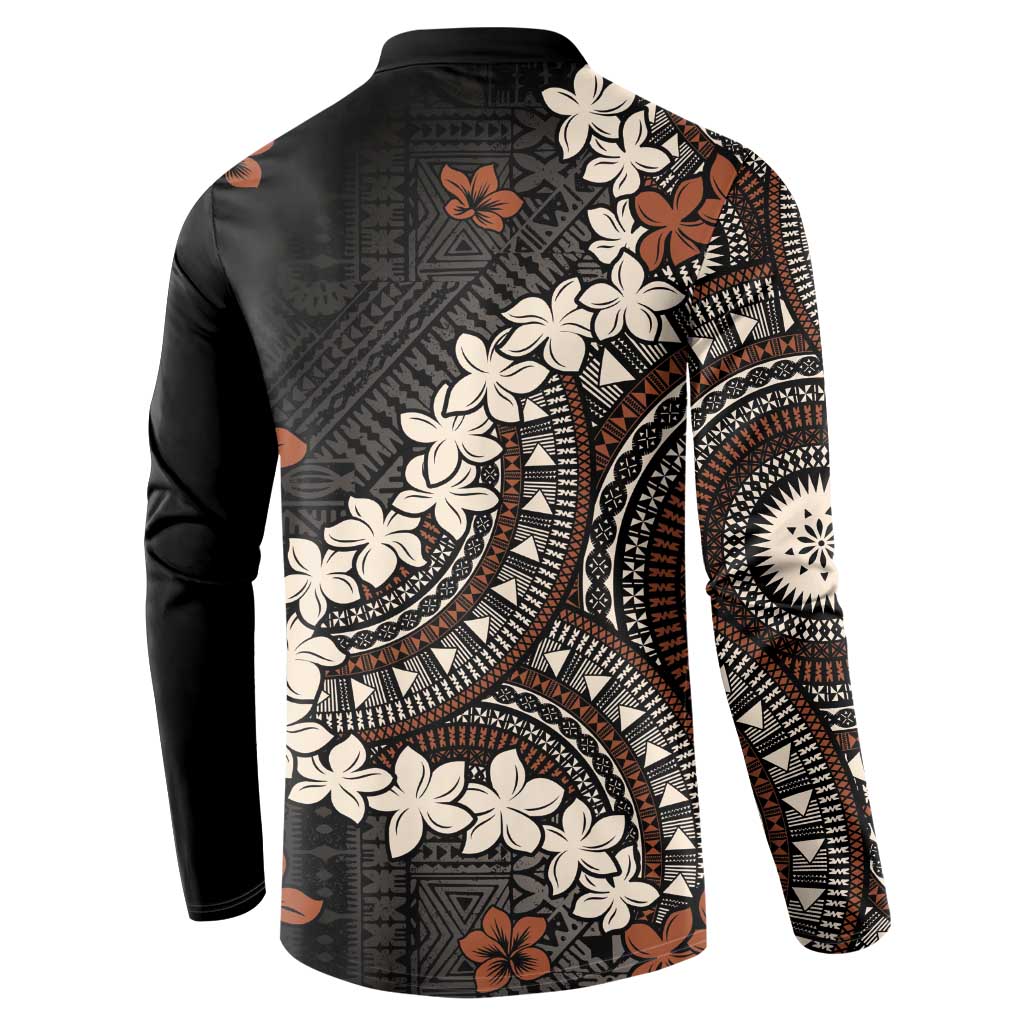 Bula Fiji Women's Day Button Sweatshirt Classic Masi Tapa