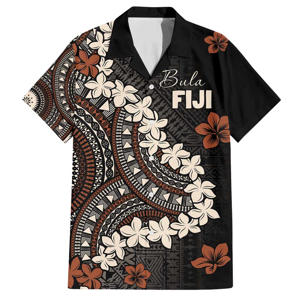Bula Fiji Women's Day Family Matching Off Shoulder Maxi Dress and Hawaiian Shirt Classic Masi Tapa LT7 Dad's Shirt - Short Sleeve Brown - Polynesian Pride