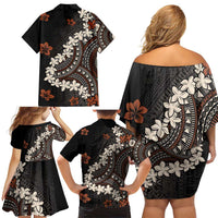 Bula Fiji Women's Day Family Matching Off Shoulder Short Dress and Hawaiian Shirt Classic Masi Tapa LT7 - Polynesian Pride