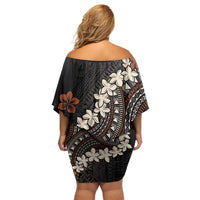 Bula Fiji Women's Day Family Matching Off Shoulder Short Dress and Hawaiian Shirt Classic Masi Tapa LT7 - Polynesian Pride