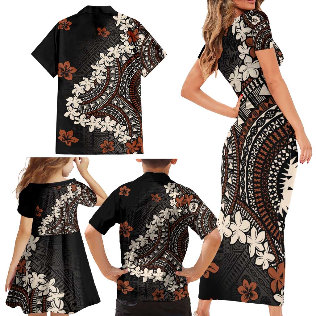 Bula Fiji Women's Day Family Matching Short Sleeve Bodycon Dress and Hawaiian Shirt Classic Masi Tapa LT7 - Polynesian Pride