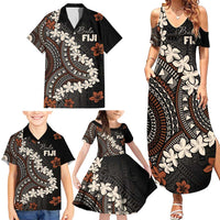 Bula Fiji Women's Day Family Matching Summer Maxi Dress and Hawaiian Shirt Classic Masi Tapa LT7 - Polynesian Pride