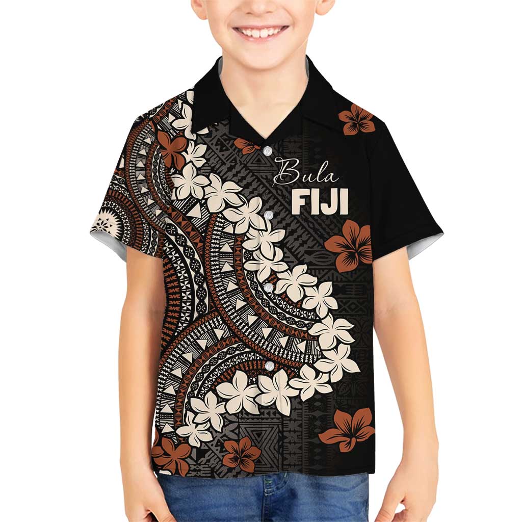Bula Fiji Women's Day Family Matching Summer Maxi Dress and Hawaiian Shirt Classic Masi Tapa LT7 Son's Shirt Brown - Polynesian Pride