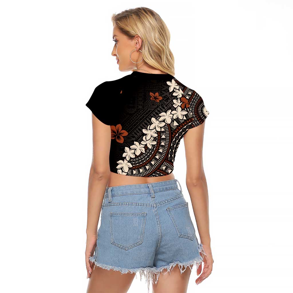 Bula Fiji Women's Day Raglan Cropped T Shirt Classic Masi Tapa