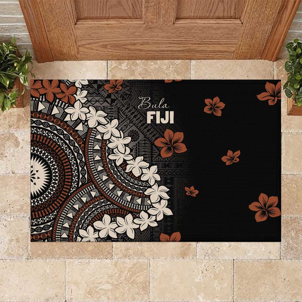 Bula Fiji Women's Day Rubber Doormat Classic Masi Tapa