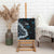 Bula Fiji Women's Day Canvas Wall Art Indigo Masi Tapa