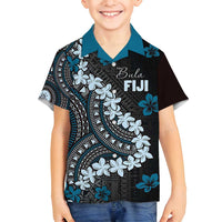 Bula Fiji Women's Day Family Matching Off Shoulder Maxi Dress and Hawaiian Shirt Indigo Masi Tapa LT7 Son's Shirt Indigo - Polynesian Pride